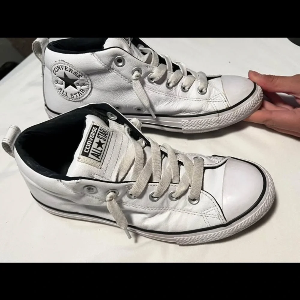 Converse All Star White Leather Sneakers - Picture 3 of 5